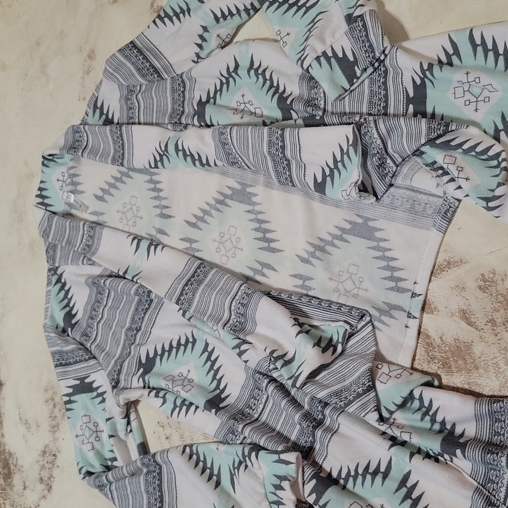 Aztec Print Drape Cardigan - Picture 2 of 4